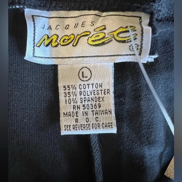 NWT VTG JACQUES MORET Black Capri Graffiti-Print Leggings 80s 90s Y2K High-Rise - Picture 3 of 8